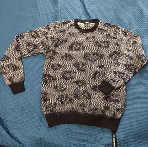 Diesel Black and Gray Patterned Crewneck Sweater